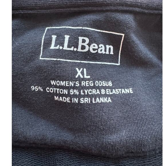 L.L.Bean Women's XL Gray Full-Zip Jacket Hooded Stripped Sweatshirt Cotton - Picture 3 of 5